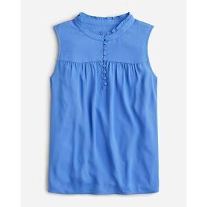 J.Crew Sleeveless Button-Front Ruffleneck Popover Tank Size Small